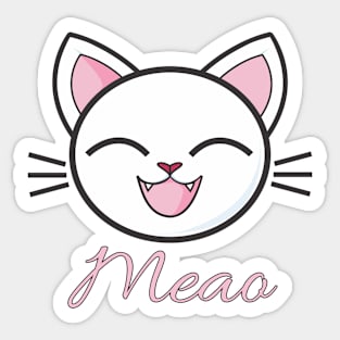 Cute cat meao design kitty funny Sticker